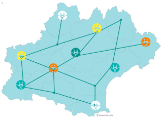 Illustration du réseau en Occitanie